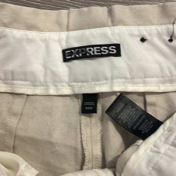 Express Tan Linen Paper Bag Waist Pants - Picture 3 of 6